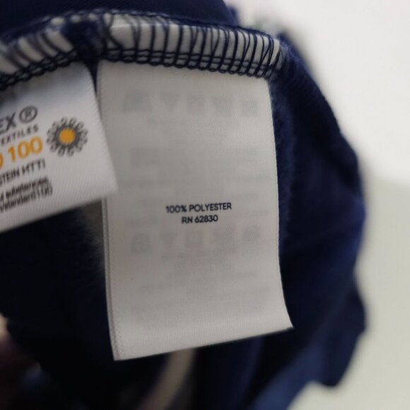 Lands End Navy Blue White Striped Fleece Pullover Sweatshirt Womens Small 6-8 - Picture 5 of 6